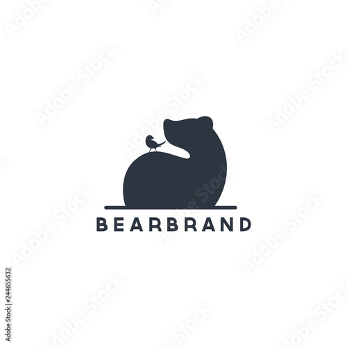 bear stylized vector silhouette, logo template