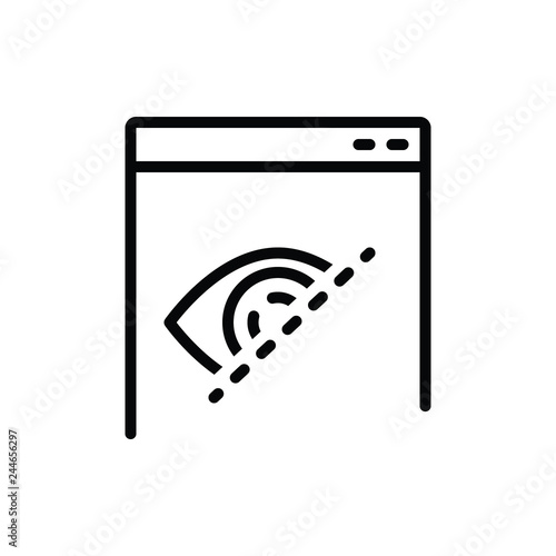Black line icon for hide 