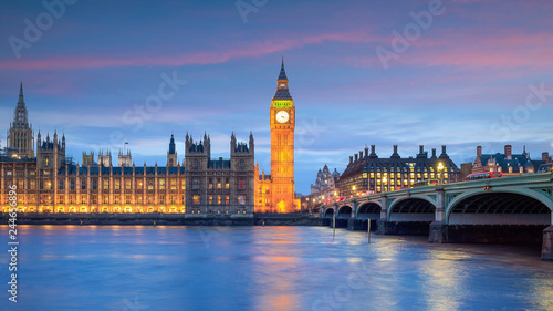 Big Ben and Houses of parliament at twilight