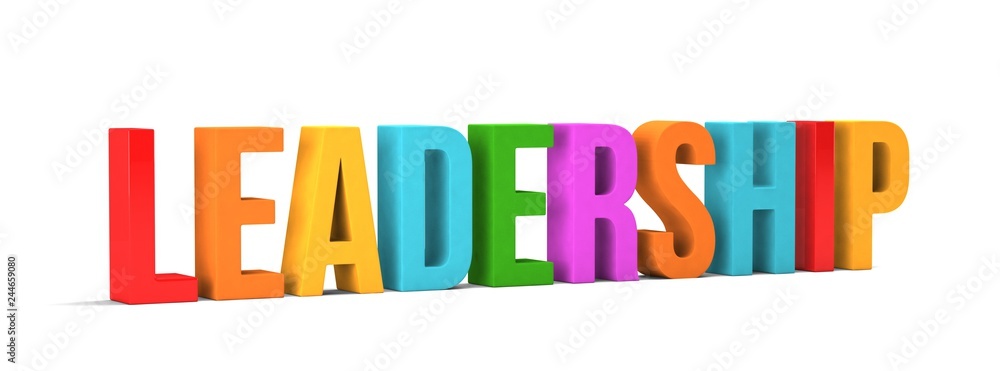 Leadership word. 3D Render illustration in white background Leadership word. 3D Render illustration in white background
