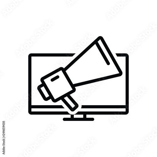 Black line icon for infomercial  