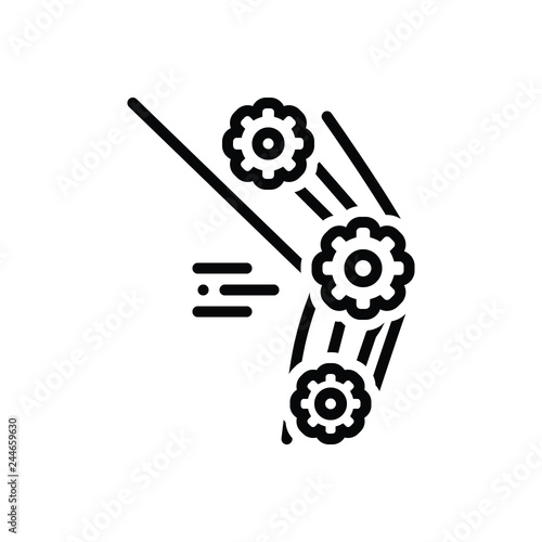 Black line icon for biomechanics  physiolo 