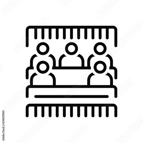 Black line icon for bleacher 