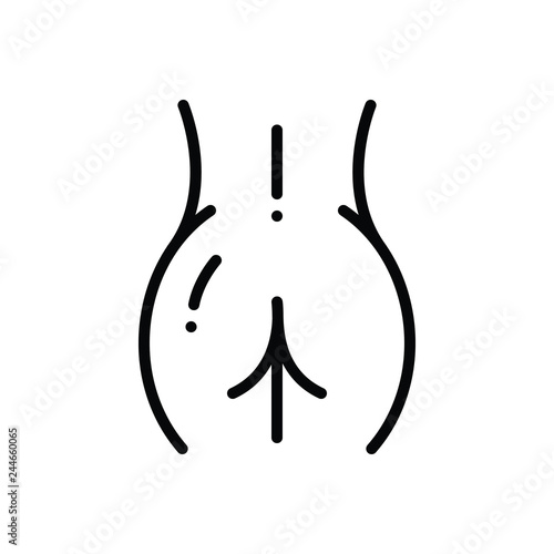 Black line icon for booty 