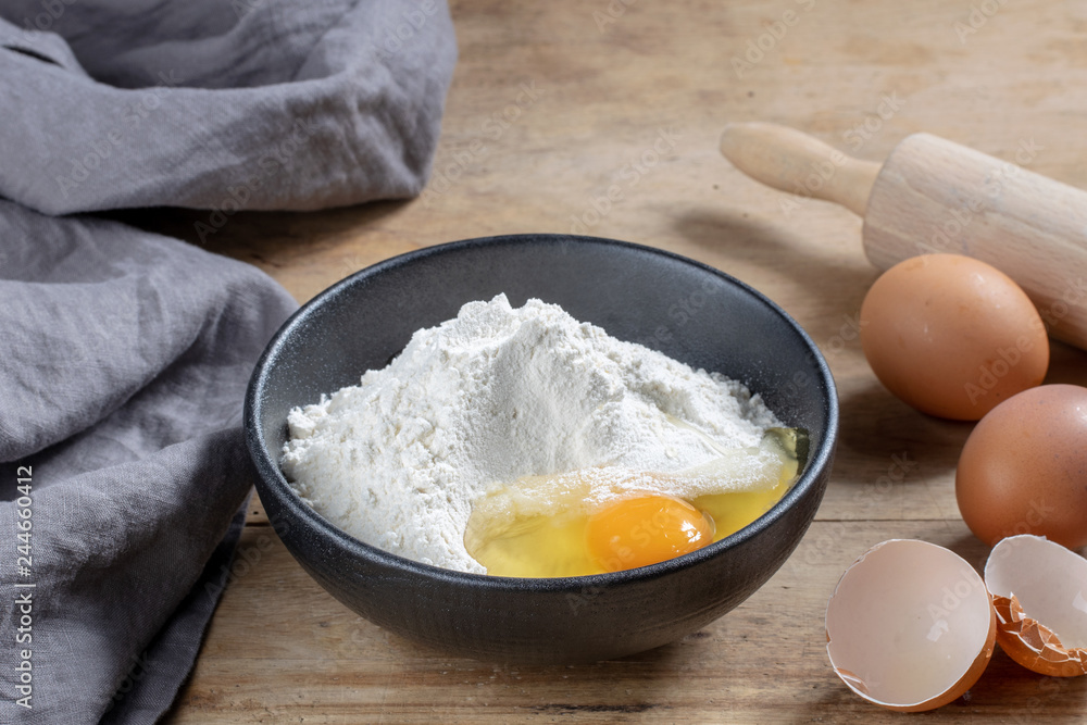 bowl of flour and egg bowl of flour and egg