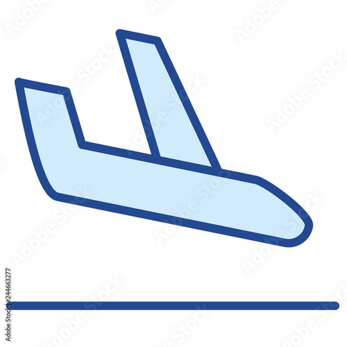 Landung, Flughafen Landebahn Vector Icon Illustration