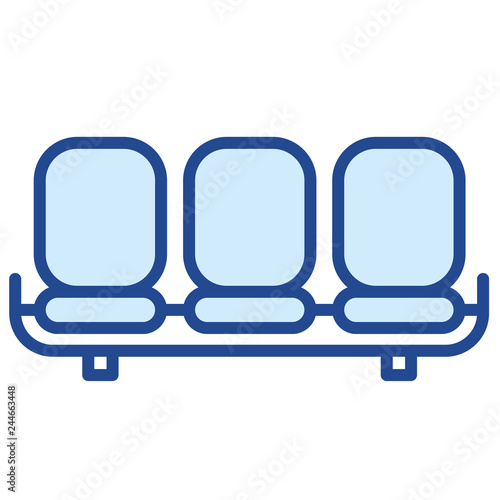 Terminal, Gate Sitzbank Vector Icon Illustration