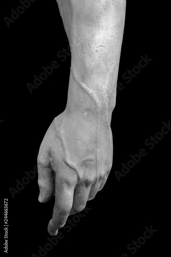 stone statue detail of human hand