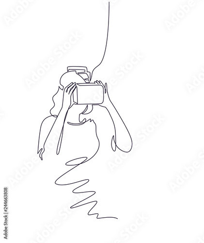 Virtual reality gaming continuous one line vector drawing