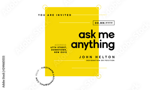 Ask Me Anything. AMA Session. Modern AMA Design Template for Business and Corporate talk for website/ banners/poster/flyer/blog promotions. . Team discussion concept