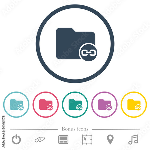 Link directory flat color icons in round outlines