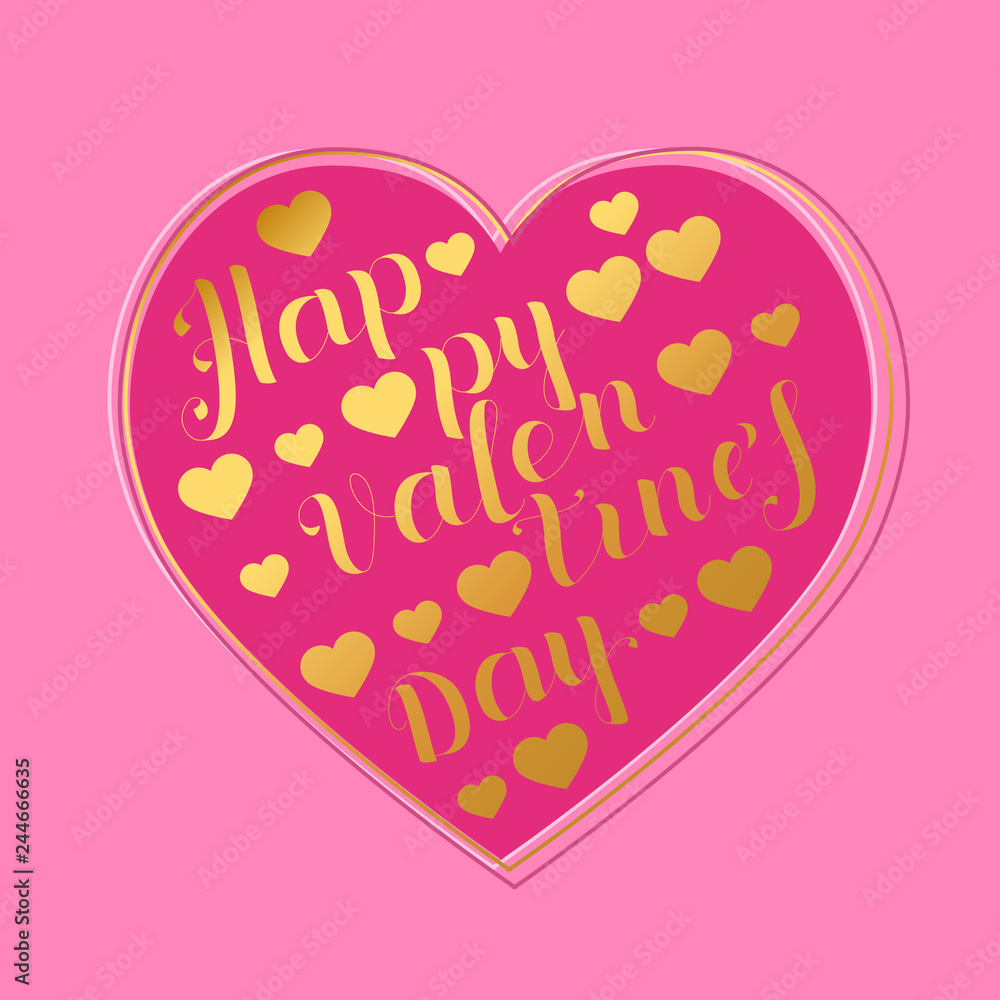 Valentines day greeting card. Vector illustration