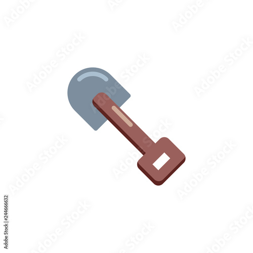 Shovel flat icon, vector sign, colorful pictogram isolated on white. Spade symbol, logo illustration. Flat style design