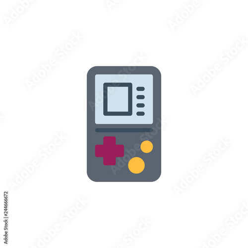 Retro Game Console flat icon, vector sign, colorful pictogram isolated on white. Game control console symbol, logo illustration. Flat style design