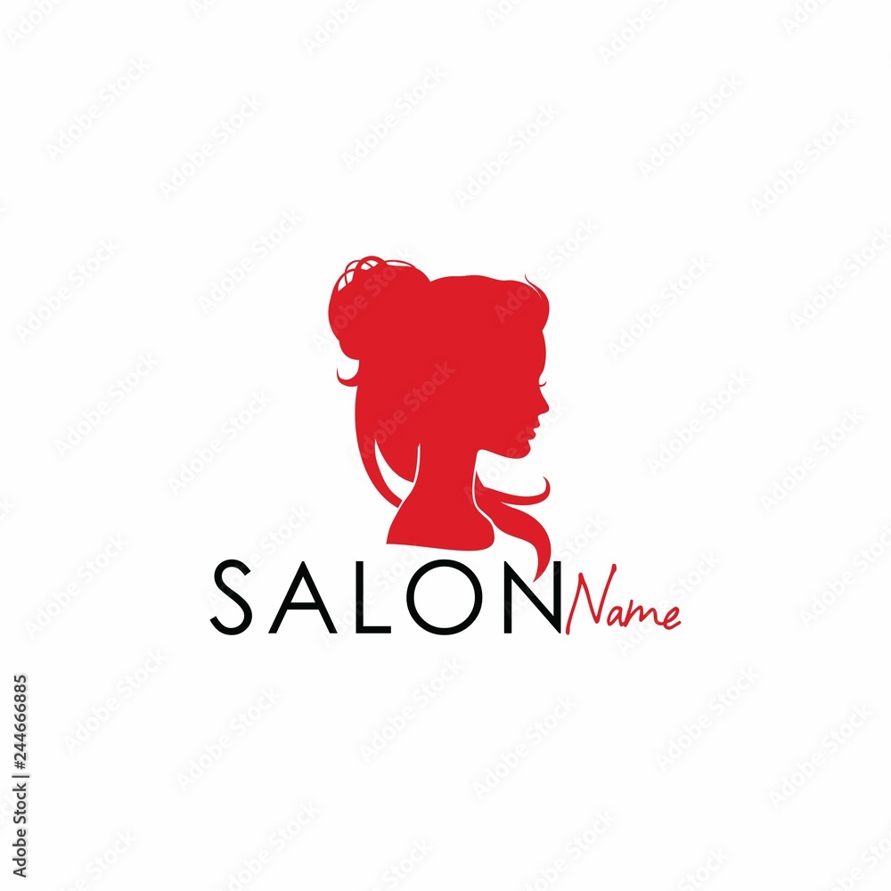 Beauty Salon Silhouette Logo, Icon, Sign Template Vector Design