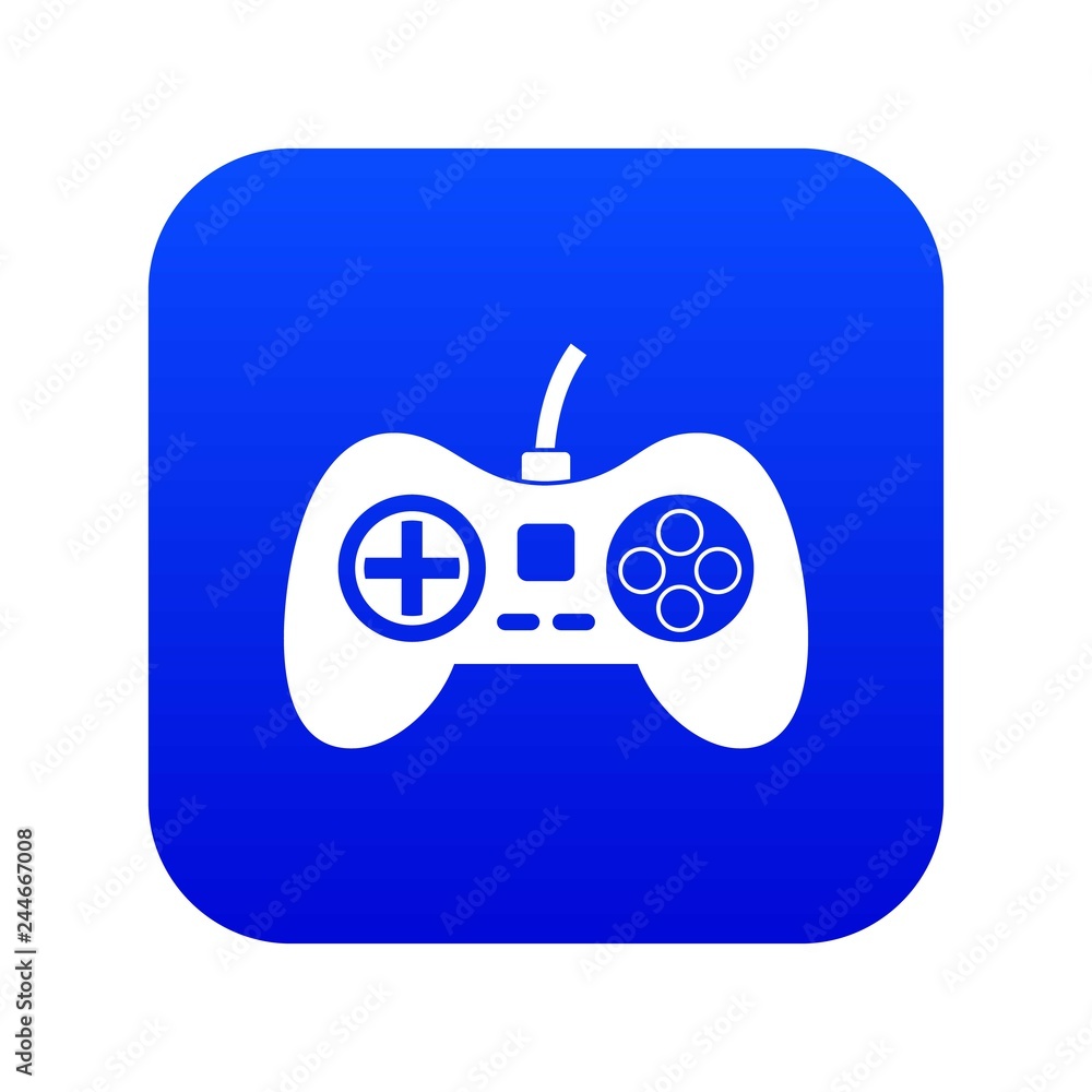 Video game console controller icon digital blue for any design isolated on white vector illustration Video game console controller icon digital blue for any design isolated on white vector illustration