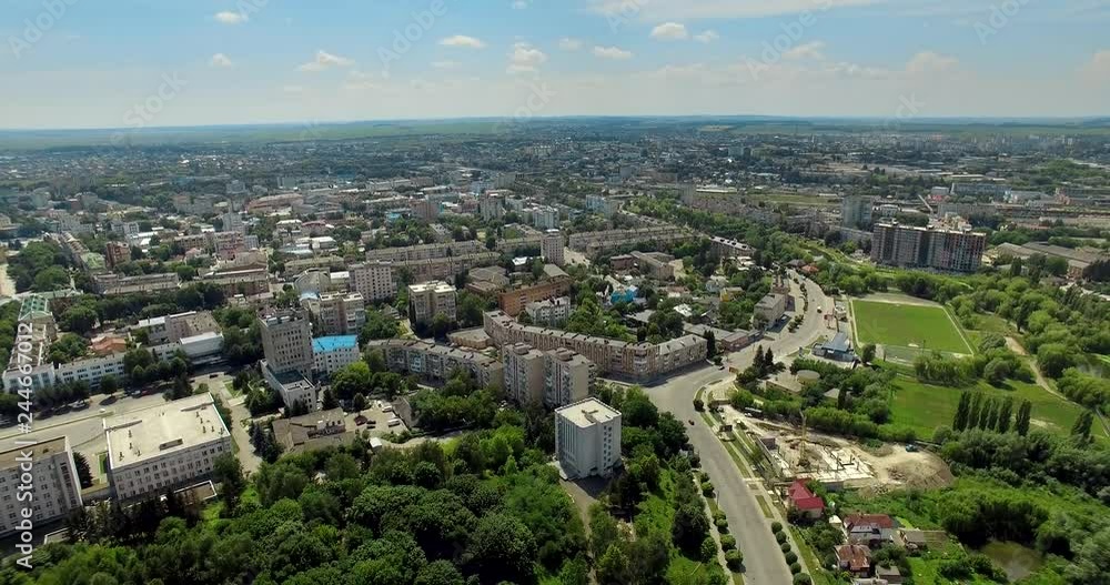 A stadium, a motorcycle, Ukraine, Rivne, Aerial drone view A stadium, a motorcycle, Ukraine, Rivne, Aerial drone view