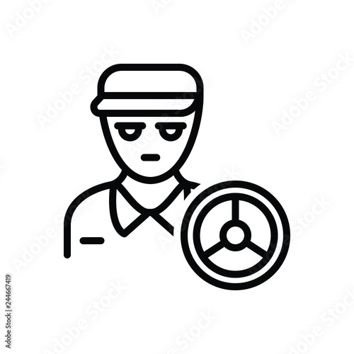 Black line icon for driver 
