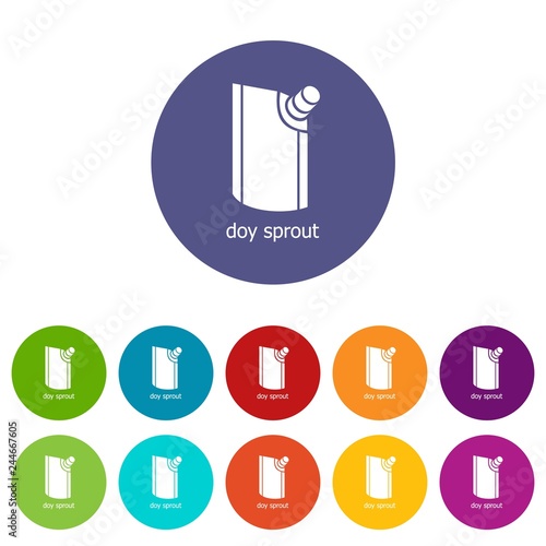 Doy pack icons color set vector for any web design on white background