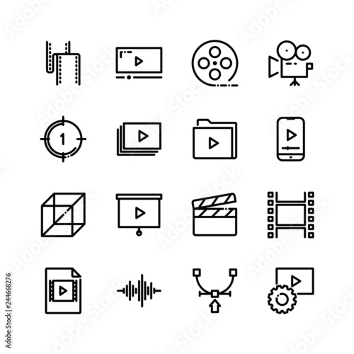 Video and Film Production icons set