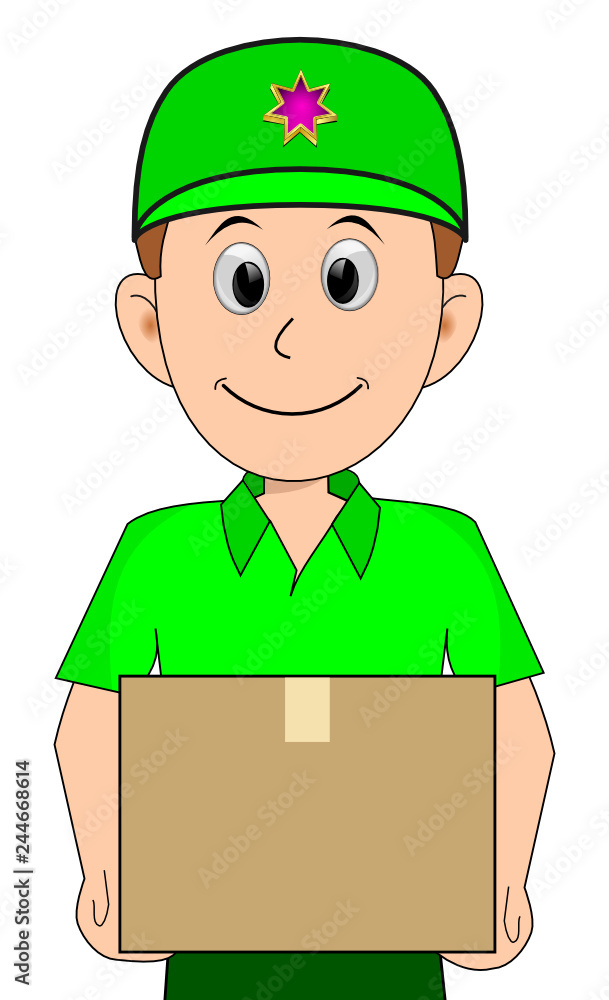 friendly Courier delivering a parcel - illustration friendly Courier delivering a parcel - illustration