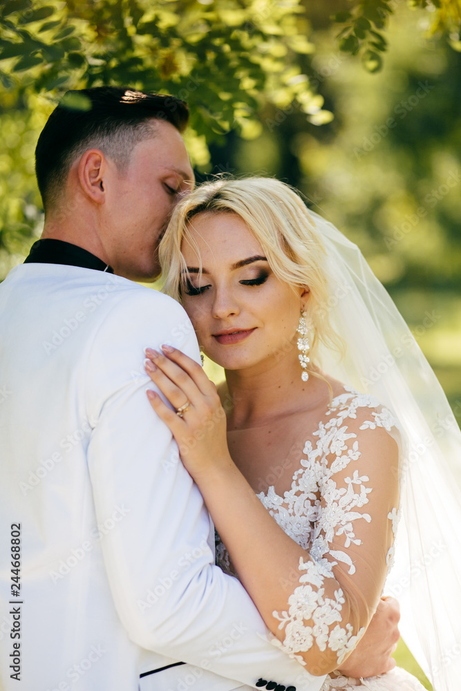 Fototapeta premium The bride and groom in nature