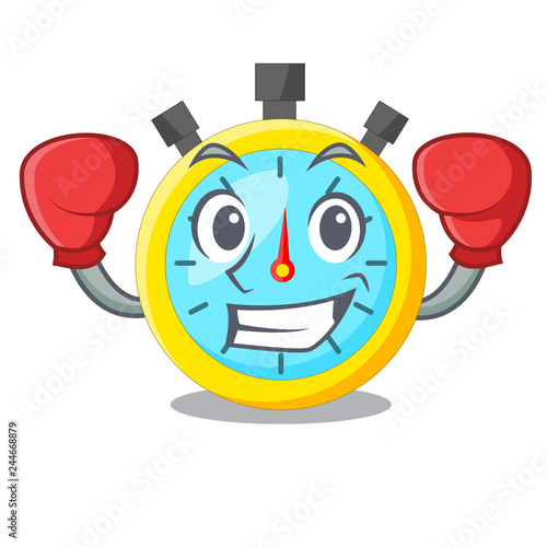 Boxing stopwatch in the cartoon shape funny