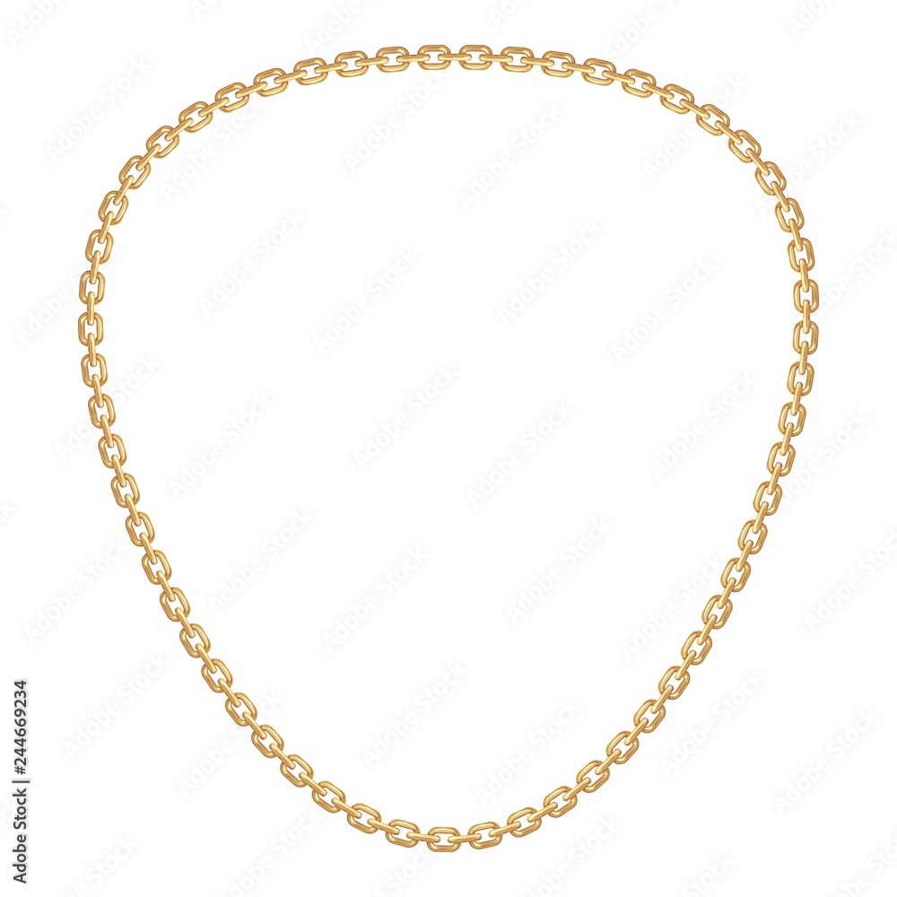 Chunky golden chain icon. Cartoon of chunky golden chain vector icon for web design isolated on white background Chunky golden chain icon. Cartoon of chunky golden chain vector icon for web design isolated on white background