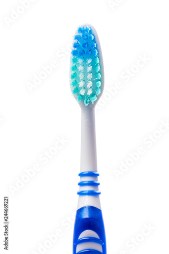 colored toothbrush on an isolated background  close up