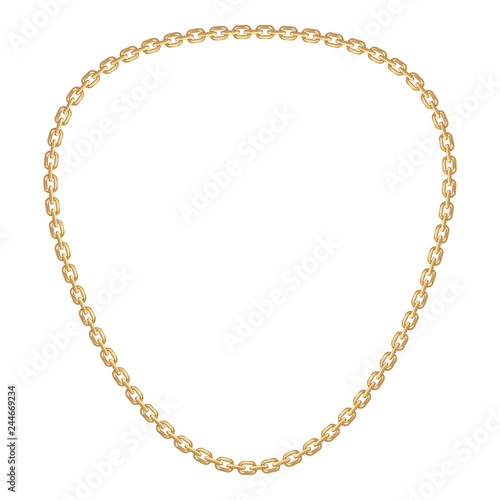 Chunky golden chain icon. Cartoon of chunky golden chain vector icon for web design isolated on white background