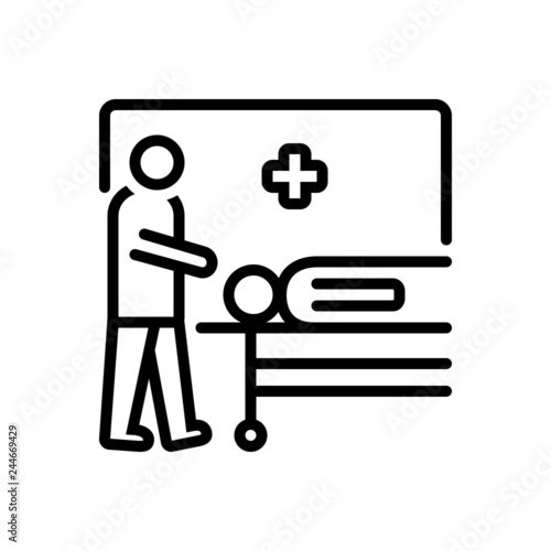Black line icon for casualties