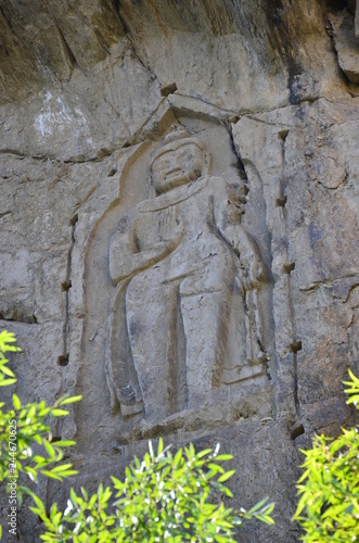 パキスタンのギルギット郊外　カルガーの磨崖仏　神秘的な仏像の彫刻 photo