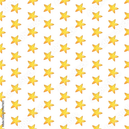 Yellow watercolor stars background Isolated on white background. Suitable for printing Wallpaper, fabric, cards and more.