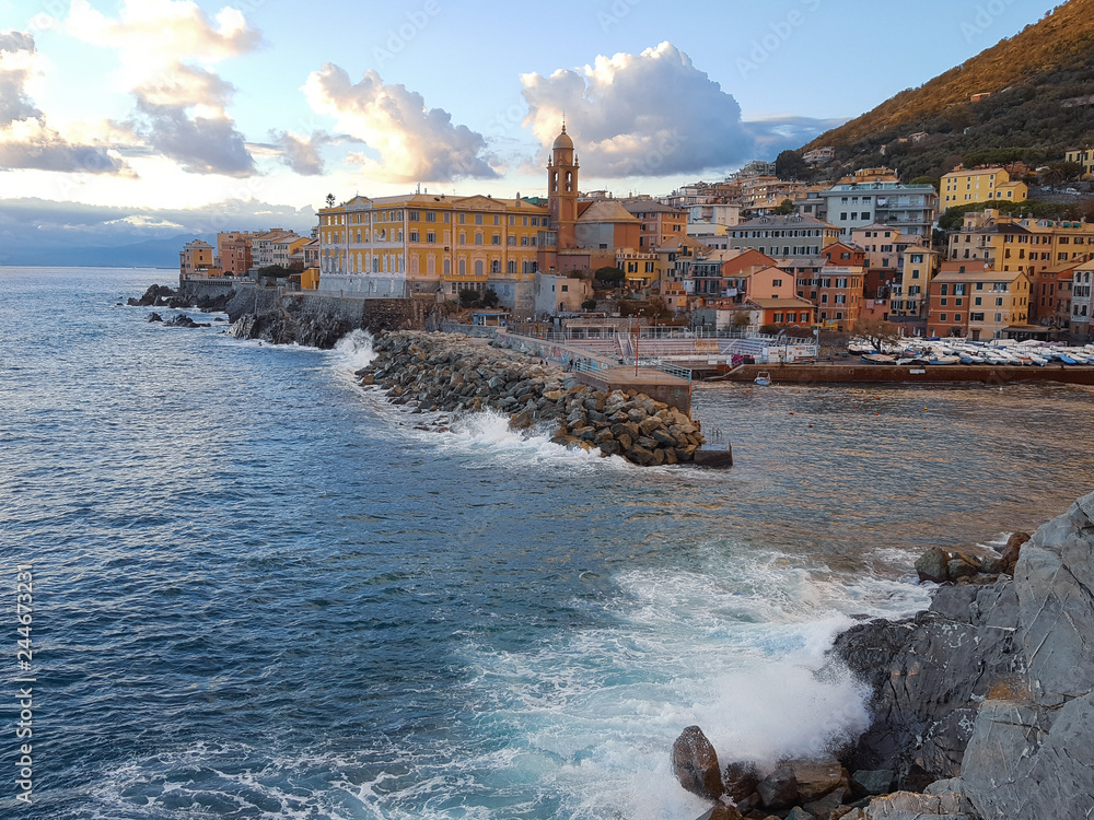 Coastal town of Nervi, Genoa, Liguria Italy Coastal town of Nervi, Genoa, Liguria Italy