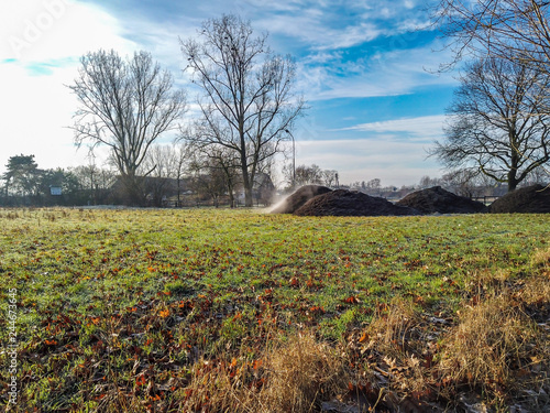 Wallpaper Mural Steaming pile of manure on farm field in the winter Torontodigital.ca