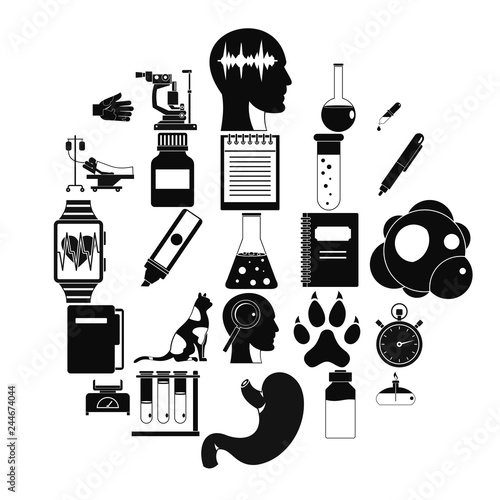 Examination icons set. Simple set of 25 examination vector icons for web isolated on white background