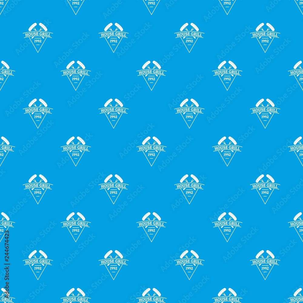 Grill house pattern vector seamless blue repeat for any use Grill house pattern vector seamless blue repeat for any use