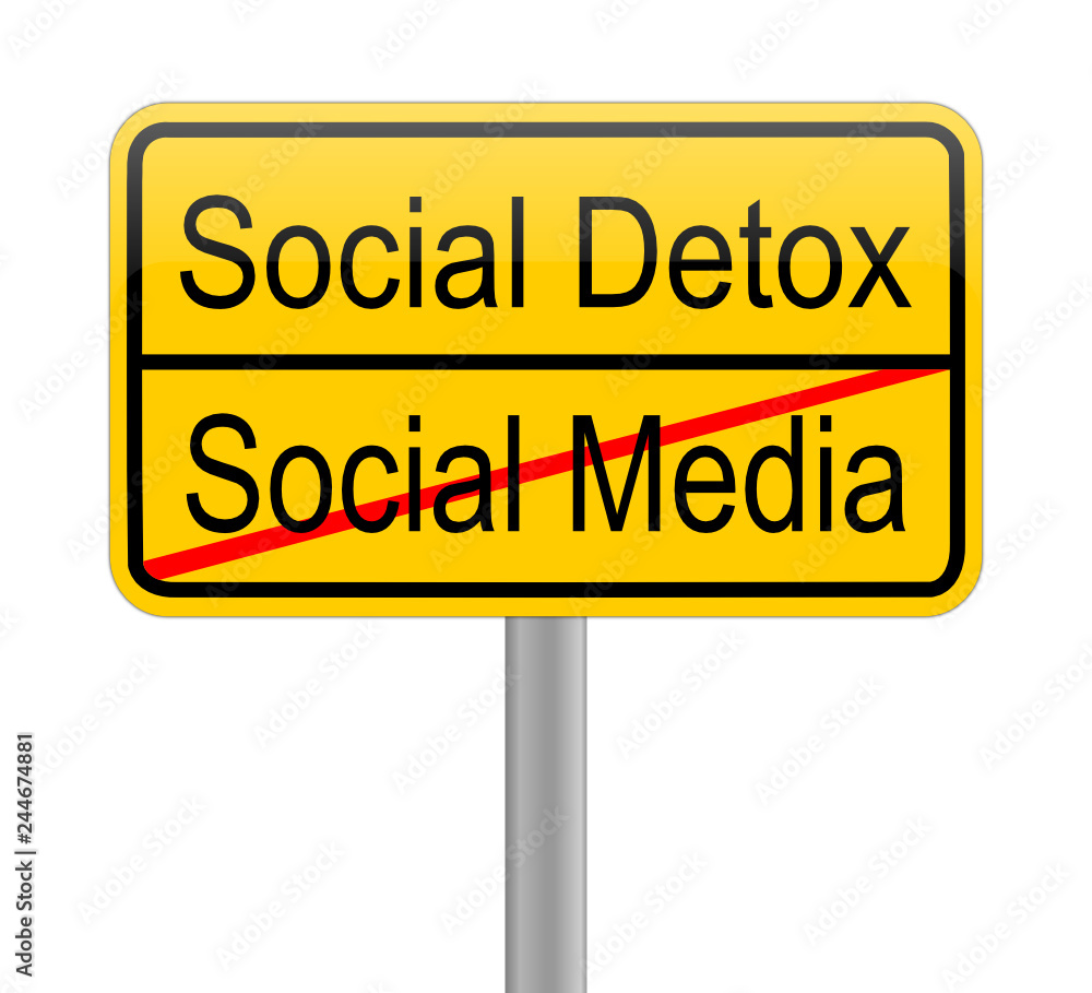 Social Detox - Social Media sign - illustration Social Detox - Social Media sign - illustration
