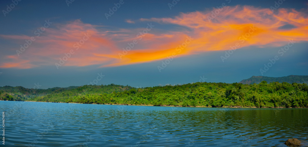 Beatiful nature lake and forest Thailand , nature landscape ,Panorama