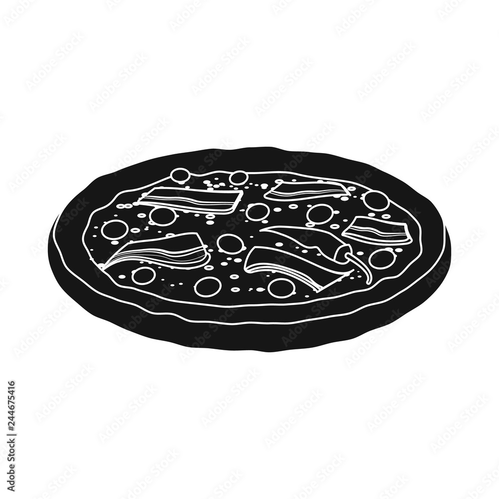 Vector illustration of pizza and food logo. Set of pizza and italy stock vector illustration. Vector illustration of pizza and food logo. Set of pizza and italy stock vector illustration.