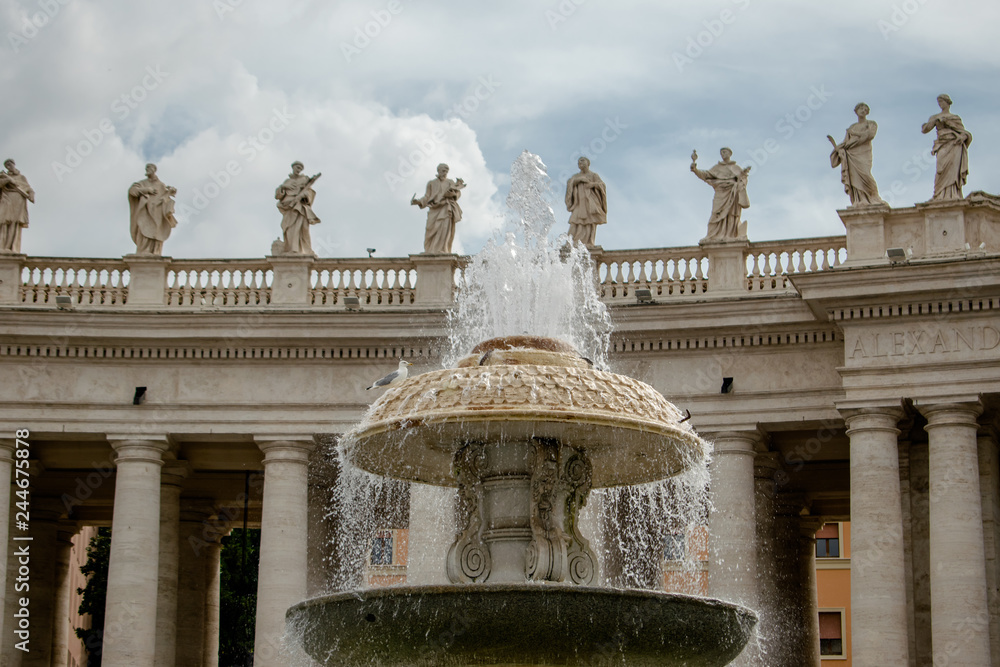 The Granite Fountain Sculpted by Bernini, Vatican, Italy
