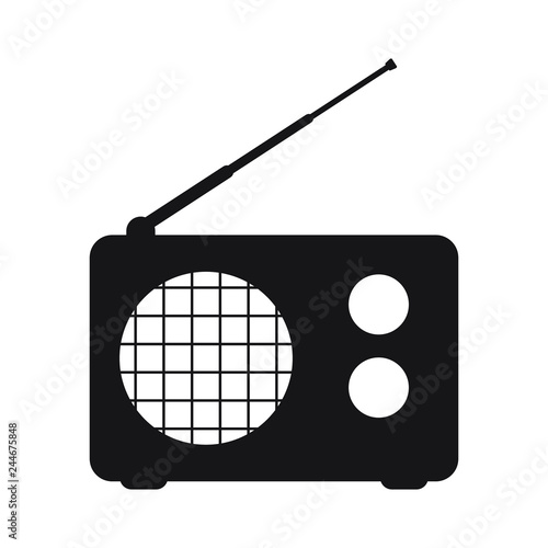 Retro radio vector icon