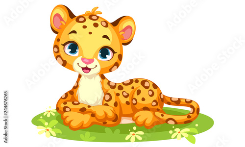 Baby leopard cute cartoon