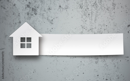 House Paper Banner Concrete