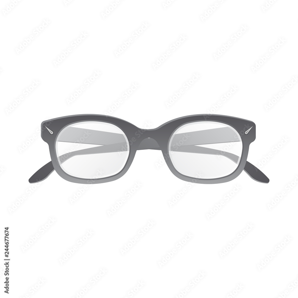 Fototapeta premium Vector design of glasses and frame sign. Collection of glasses and accessory stock vector illustration.