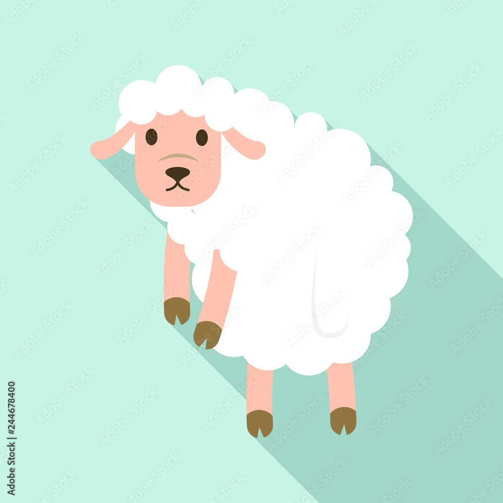 Leaving sad sheep icon. Flat illustration of leaving sad sheep vector icon for web design Leaving sad sheep icon. Flat illustration of leaving sad sheep vector icon for web design