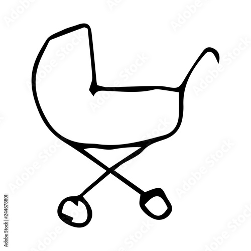baby pram isolated on white background