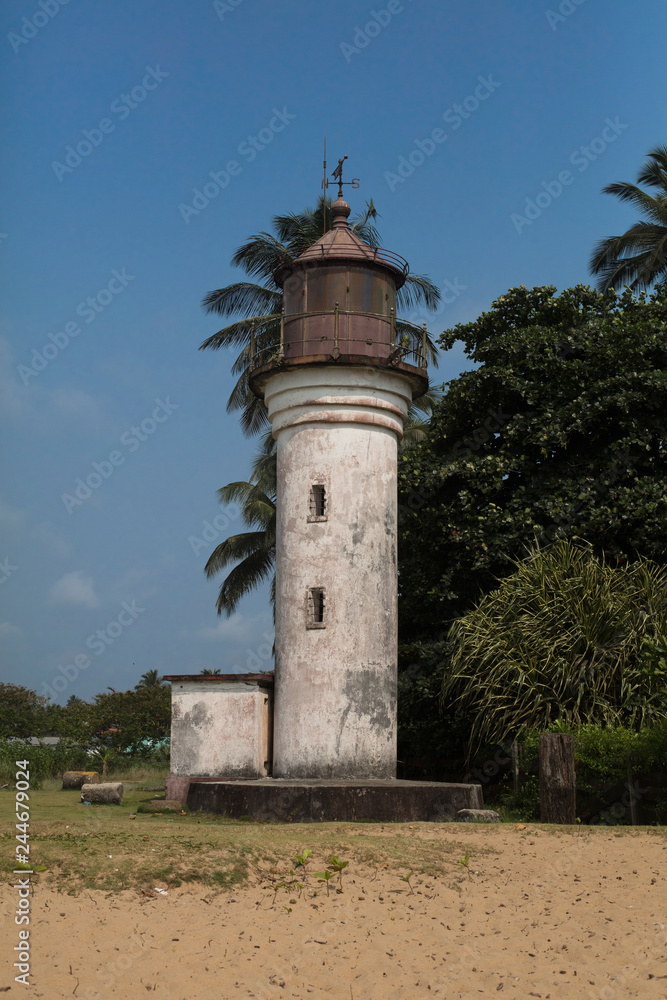 Kribi, Sud / Cameroon - February 13 2017: The lighthouse build during the German colony in Cameroon in the coastal town of Kribi.
