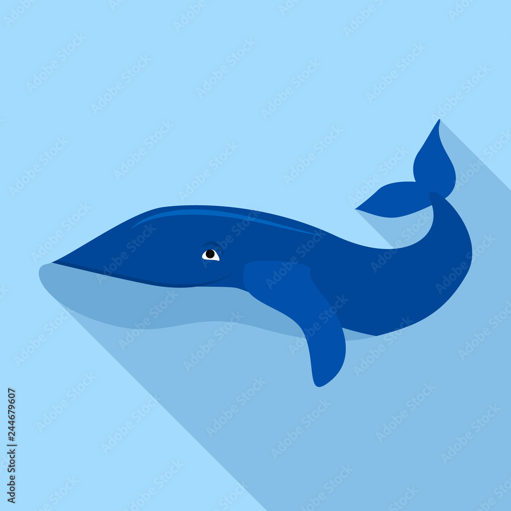 Naklejka premium Humpback whale icon. Flat illustration of humpback whale vector icon for web design
