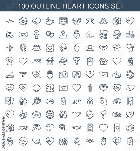 100 heart icons